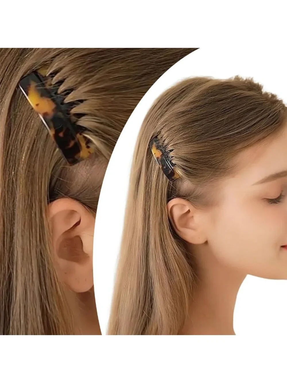 Decorative Small French Side Combs - 4 Pcs Hair Clips for Elegant Styling